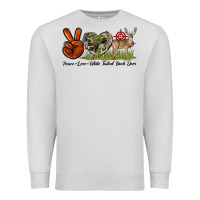 Dove Grey Peace Love White Tailed Buck Deer Premium Sweatshirt - LillyAllenDesigns