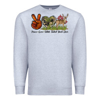 Heather Grey Peace Love White Tailed Buck Deer Premium Sweatshirt - LillyAllenDesigns