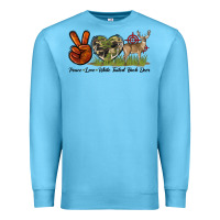 Ocean Blue Peace Love White Tailed Buck Deer Premium Sweatshirt - LillyAllenDesigns