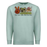 Seafoam Peace Love White Tailed Buck Deer Premium Sweatshirt - LillyAllenDesigns