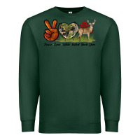 Sports Green Peace Love White Tailed Buck Deer Premium Sweatshirt - LillyAllenDesigns