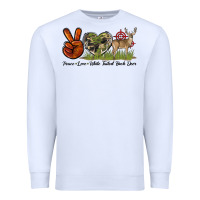 White Peace Love White Tailed Buck Deer Premium Sweatshirt - LillyAllenDesigns