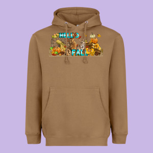 Hello Fall Rabbit Heavyweight Hoodie Designed By Lillyallendesigns