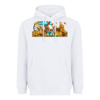 White Hello Fall Rabbit Heavyweight Hoodie - LillyAllenDesigns