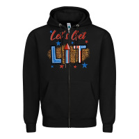 Black let's get lit 1 Zipper Hoodie - BundleAndBundleShop