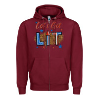 Burgundy let's get lit 1 Zipper Hoodie - BundleAndBundleShop