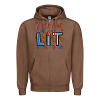Chestnut let's get lit 1 Zipper Hoodie - BundleAndBundleShop