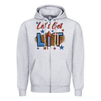 Heather Grey let's get lit 1 Zipper Hoodie - BundleAndBundleShop