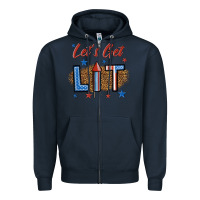 Navy let's get lit 1 Zipper Hoodie - BundleAndBundleShop