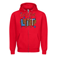 Red let's get lit 1 Zipper Hoodie - BundleAndBundleShop