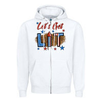 White let's get lit 1 Zipper Hoodie - BundleAndBundleShop