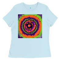 Baby Blue halloween tie  dye pattern Ladies Tee - RanaPortraitStore
