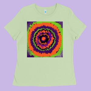 Halloween Tie  Dye Pattern Ladies Tee Designed By Ranaportraitstore