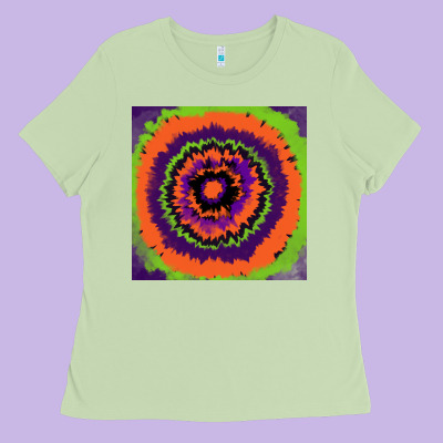Halloween Tie  Dye Pattern Ladies Tee Designed By Ranaportraitstore