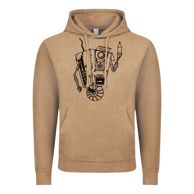 B&w Claptrap   Borderlands Vintage Hoodie by tuanDangUi | Teevron