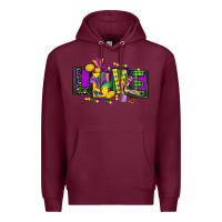 Burgundy mardi gras love Premium Hoodie - FaDigitalArtStudio