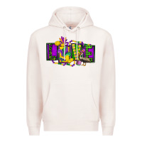 Pale Pink mardi gras love Premium Hoodie - FaDigitalArtStudio