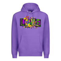 Purple mardi gras love Premium Hoodie - FaDigitalArtStudio
