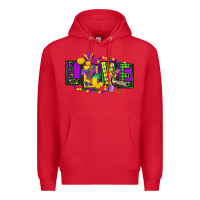 Red mardi gras love Premium Hoodie - FaDigitalArtStudio