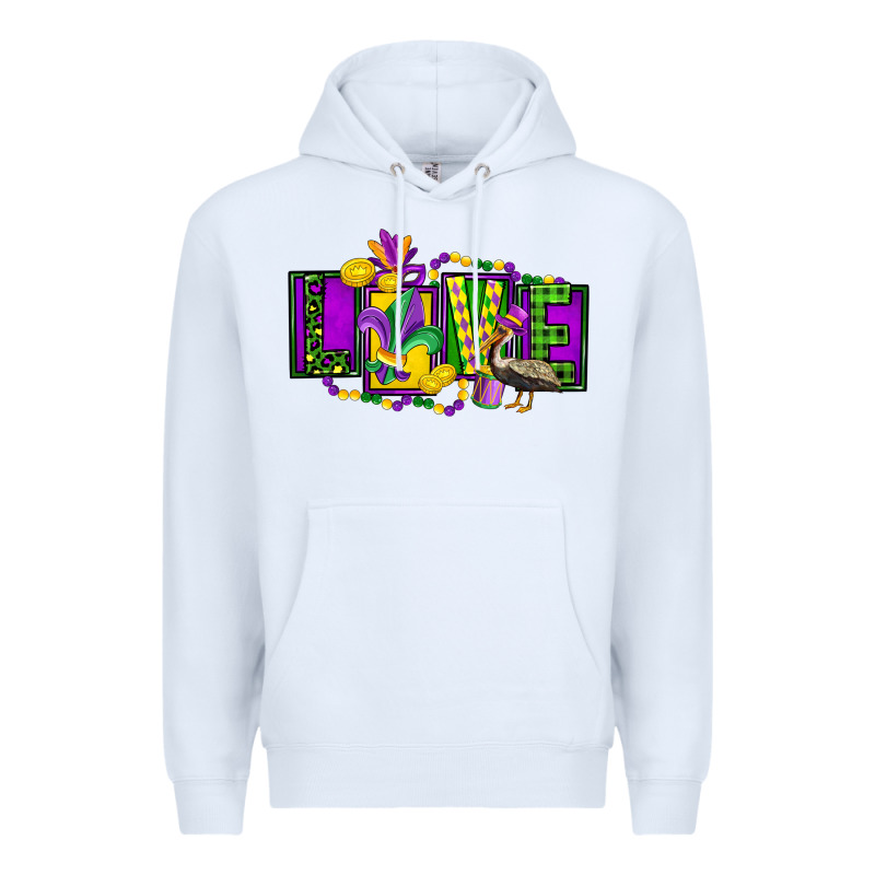 Mardi Gras Love Premium Hoodie by FaDigitalArtStudio | Teevron