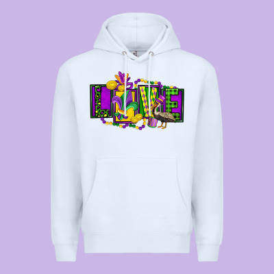 Mardi Gras Love Premium Hoodie Designed By Fadigitalartstudio