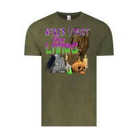 Vintage Olive Never Trust The Living Vintage Tee - texasbilliewilder