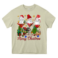 Mossy Merry Christmas wine and cocktails Heavy Core Tee - NancyCooperArtShop