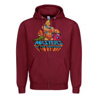 Burgundy he man white color 1 Zipper Hoodie - tuanDangUi