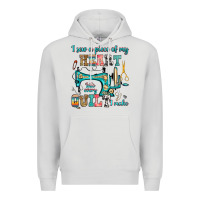 Dove Grey i sew a piece of my heart into every quilt i make Premium Hoodie - RanaPortraitStore