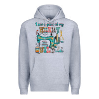 Heather Grey i sew a piece of my heart into every quilt i make Premium Hoodie - RanaPortraitStore