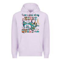 Lilac i sew a piece of my heart into every quilt i make Premium Hoodie - RanaPortraitStore