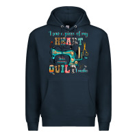 Navy i sew a piece of my heart into every quilt i make Premium Hoodie - RanaPortraitStore