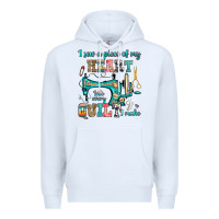 White i sew a piece of my heart into every quilt i make Premium Hoodie - RanaPortraitStore