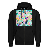 Black hello kindergarten seamless pattern Zipper Hoodie - BundleAndBundleShop