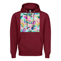 Burgundy hello kindergarten seamless pattern Zipper Hoodie - BundleAndBundleShop