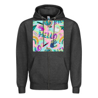 Charcoal Heather hello kindergarten seamless pattern Zipper Hoodie - BundleAndBundleShop