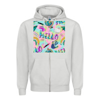 Dove Grey hello kindergarten seamless pattern Zipper Hoodie - BundleAndBundleShop