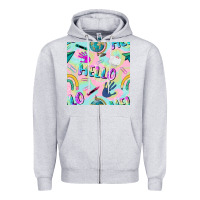 Heather Grey hello kindergarten seamless pattern Zipper Hoodie - BundleAndBundleShop