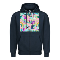 Navy hello kindergarten seamless pattern Zipper Hoodie - BundleAndBundleShop