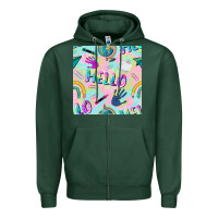 Sports Green hello kindergarten seamless pattern Zipper Hoodie - BundleAndBundleShop