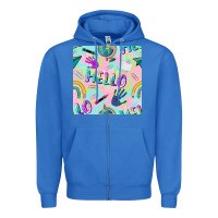 True Royal hello kindergarten seamless pattern Zipper Hoodie - BundleAndBundleShop