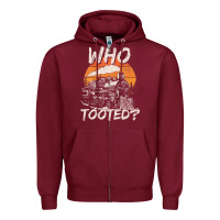 Who Tooted Funny Train Lovers And Railroad Retro Vintage Zipper Hoodie | Teevron