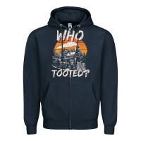 Navy Who Tooted Funny Train Lovers And Railroad Retro Vintage Zipper Hoodie - tuanDangUi