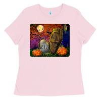 Headstone And Coffin Mousepad Ladies Tee | Teevron