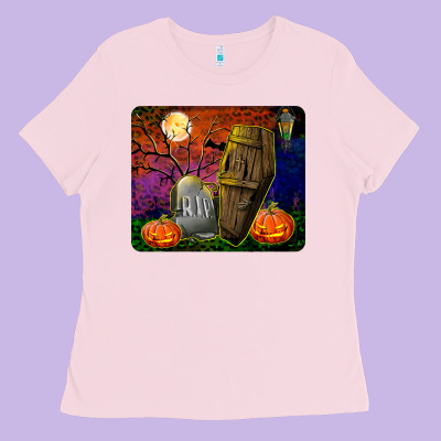 Headstone And Coffin Mousepad Ladies Tee Designed By Bundleandbundleshop