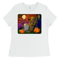 White headstone and coffin mousepad Ladies Tee - BundleAndBundleShop