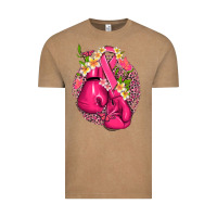 Vintage Coffee cancer boxing gloves with ribbon Vintage Tee - NancyCooperArtShop