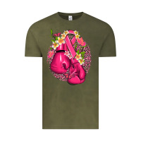Vintage Olive cancer boxing gloves with ribbon Vintage Tee - NancyCooperArtShop