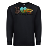 Black Peace Love Leaping Brook Trout Premium Sweatshirt - LillyAllenDesigns
