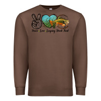 Chestnut Peace Love Leaping Brook Trout Premium Sweatshirt - LillyAllenDesigns